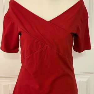 Off shoulder rusty red top from NY&Co